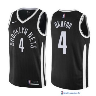 Maillot NBA Pas Cher Brooklyn Nets Jahlil Okafor 4 Nike Noir Ville 2017/18