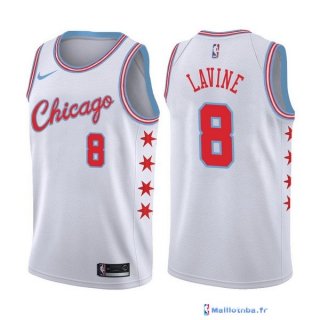 Maillot NBA Pas Cher Chicago Bulls Zach Lavine 8 Nike Blanc Ville 2017/18