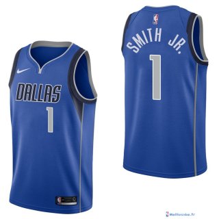 Maillot NBA Pas Cher Dallas Mavericks Dennis Smith Jr 1 Bleu Icon 2017/18