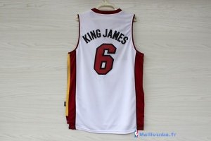 Maillot NBA Pas Cher Miami Heat King James 6 Blanc