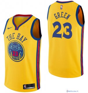 Maillot NBA Pas Cher Golden State Warriors Draymond Green 23 Nike Jaune Ville 2017/18