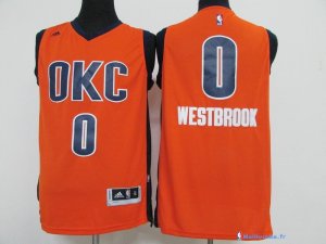 Maillot NBA Pas Cher Oklahoma City Thunder Russell Westbrook 0 Orange