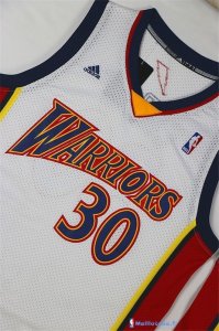 Maillot NBA Pas Cher Golden State Warriors Stephen Curry 30 Retro Blanc