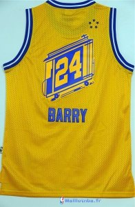 Maillot NBA Pas Cher Golden State Warriors Rick Barry 24 Retro Jaune