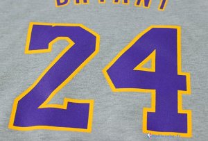 Maillot NBA Pas Cher Los Angeles Lakers Kobe Bryant 24 ML Gris