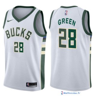 Maillot NBA Pas Cher Milwaukee Bucks Gerald Green 28 Blanc Association 2017/18