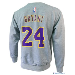 Maillot NBA Pas Cher Los Angeles Lakers Kobe Bryant 24 ML Gris