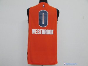 Maillot NBA Pas Cher Oklahoma City Thunder Russell Westbrook 0 Orange