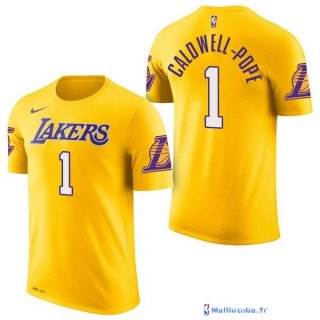 Maillot Manche Courte Los Angeles Lakers Kentavious Caldwell Pope 1 Jaune 2017/18