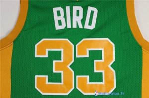 Maillot NBA Pas Cher Boston Celtics Larry Joe 33 Bird Vert Orange