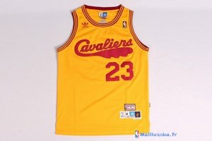 Maillot NBA Pas Cher Cleveland Cavaliers LeBron James 23 Retro Jaune