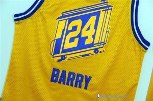 Maillot NBA Pas Cher Golden State Warriors Rick Barry 24 Retro Jaune