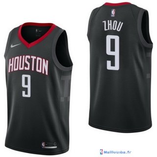 Maillot NBA Pas Cher Houston Rockets Zhou Qi 9 Noir Statement 2017/18