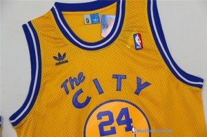 Maillot NBA Pas Cher Golden State Warriors Rick Barry 24 Retro Jaune