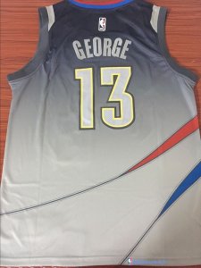 Maillot NBA Pas Cher Oklahoma City Thunder Paul George 13 Nike Gris Ville 2017/18