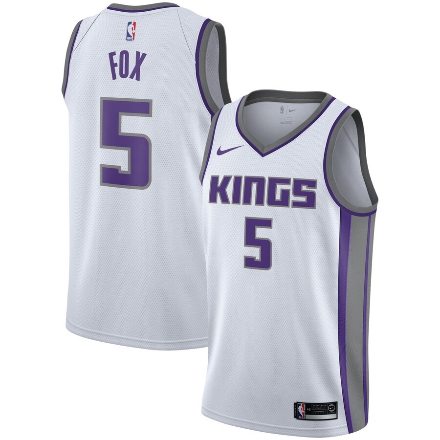 Sacramento Kings De'Aaron Fox Nike White Replica Swingman Jersey ...