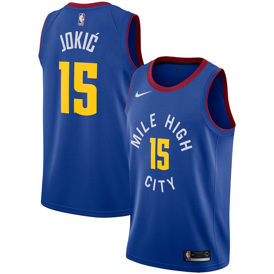 Denver Nuggets Nikola Jokic Nike Blue Replica Swingman Jersey ...