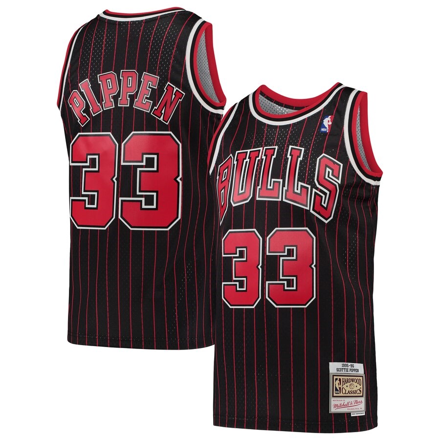 Chicago Bulls Scottie Pippen Mitchell & Ness Black Hardwood Classics ...