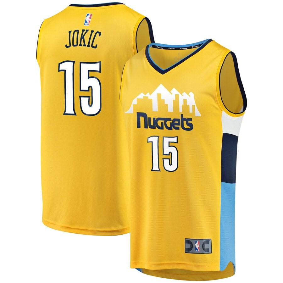 Denver Nuggets Nikola Jokic Fanatics Branded Gold Fast ...