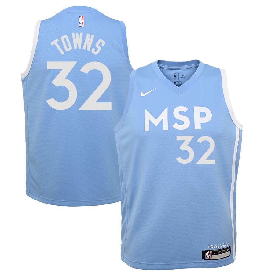 Minnesota Timberwolves Karl-Anthony Towns Nike Blue Swingman Jersey ...