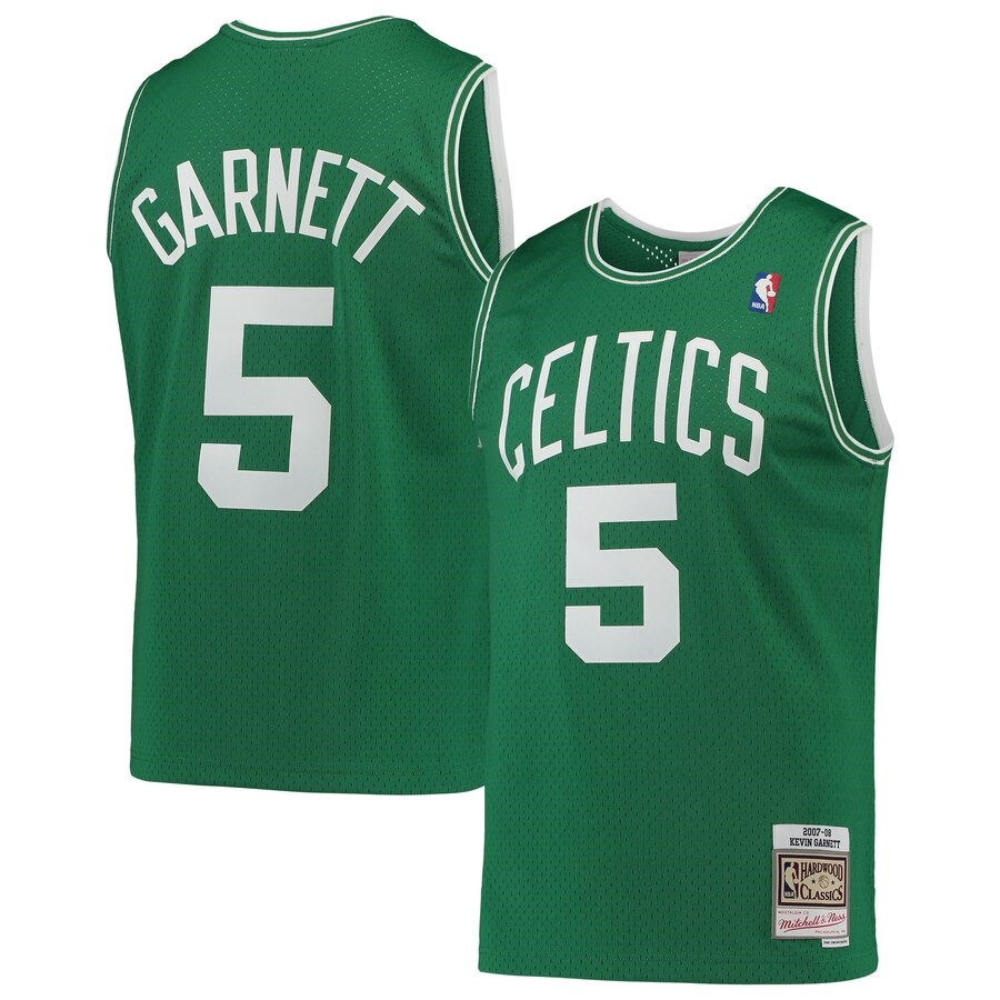 Boston Celtics Kevin Garnett Mitchell & Ness Kelly Green Hardwood ...