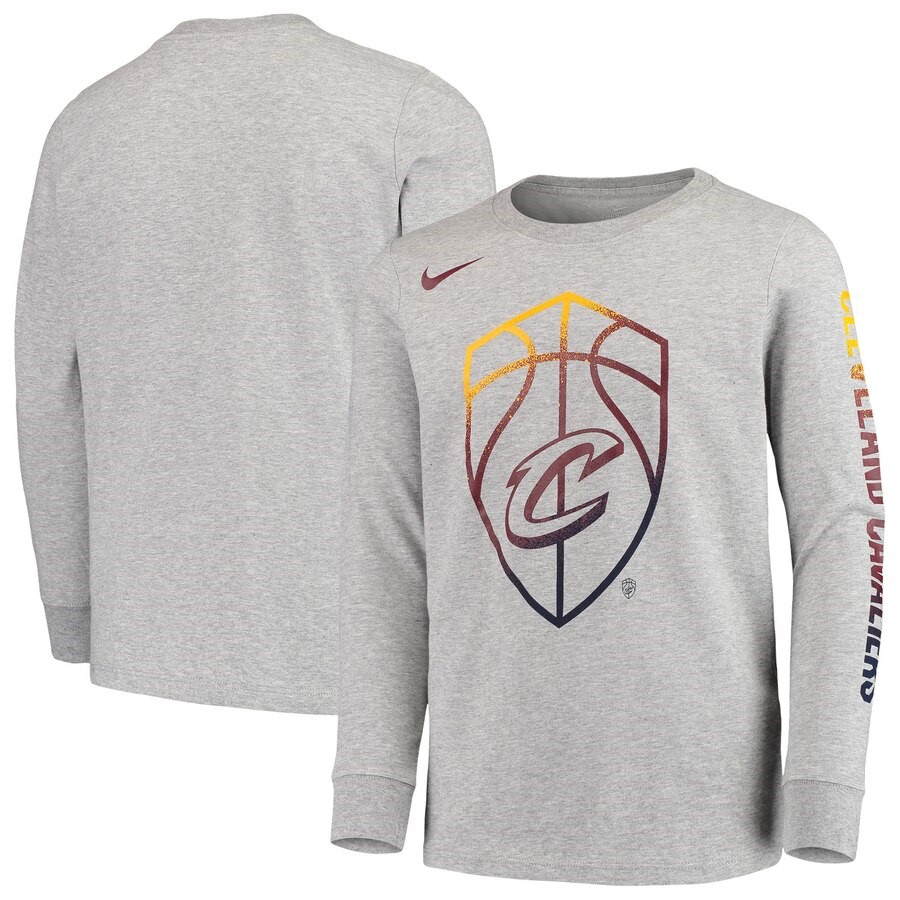 Cleveland Cavaliers Nike Heathered Gray Mezzo Logo Performance Long ...
