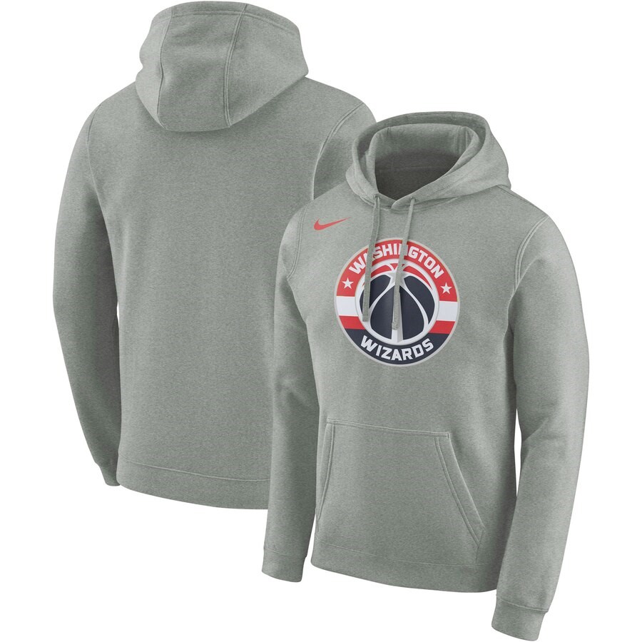 Washington Wizards Nike Heathered Gray Essential Logo Fleece Pullover ...