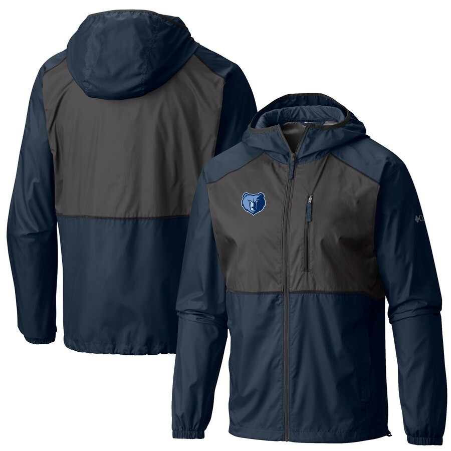 Memphis Grizzlies Columbia Navy Flash Forward Full-Zip Windbreaker ...