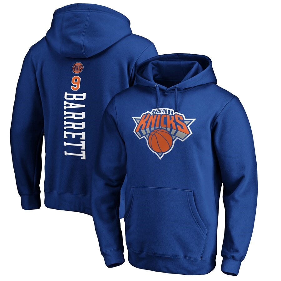 New York Knicks R.J. Barrett Fanatics Branded Blue Team Playmaker Name ...