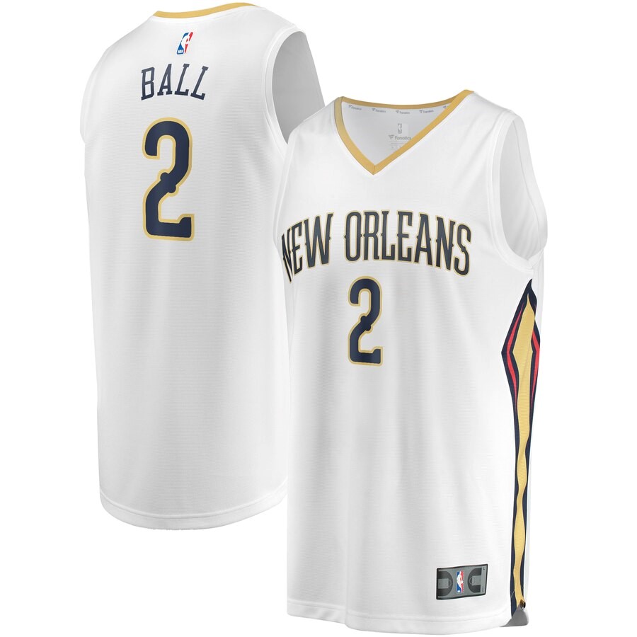 New Orleans Pelicans Lonzo Ball Fanatics Branded White Fast Break ...