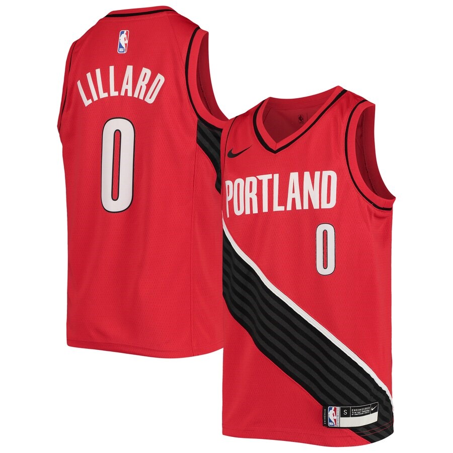 Portland Trail Blazers Damian Lillard Nike Red Swingman ...