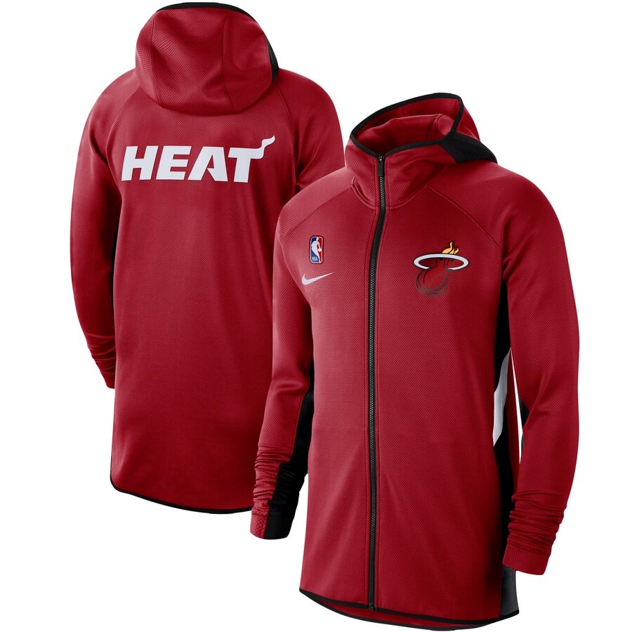 Miami Heat Nike Red Authentic Showtime Therma Flex Performance Full-zip 