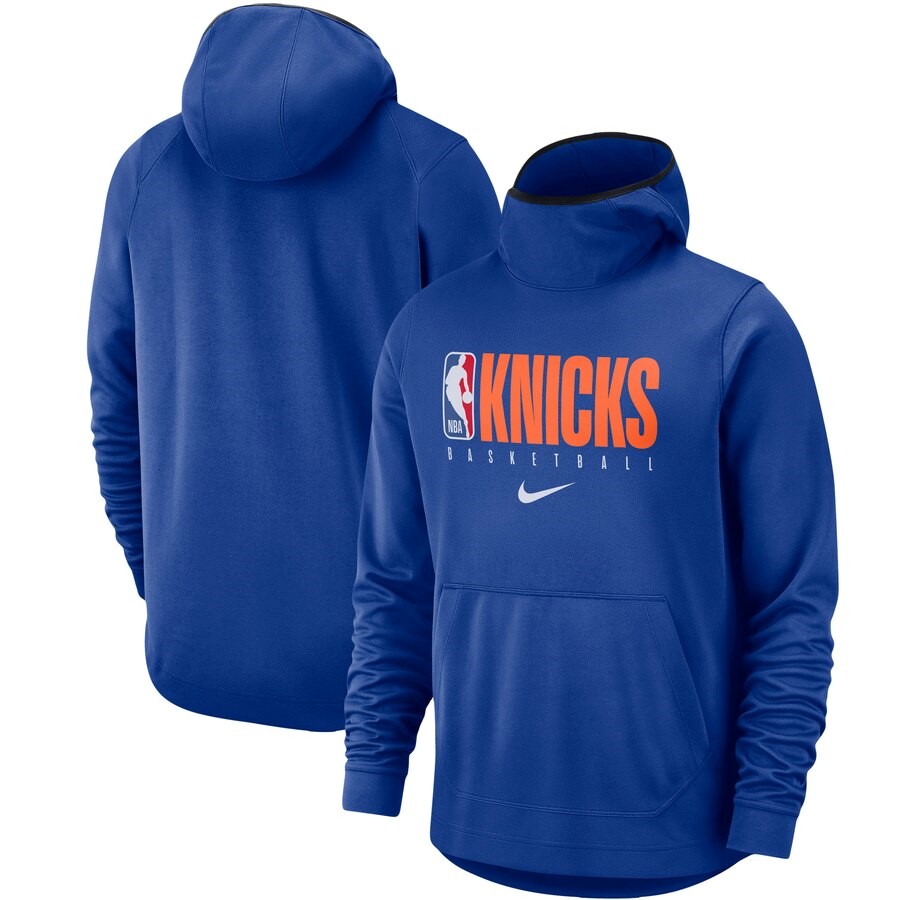 New York Knicks Nike Blue Spotlight Practice Performance Pullover ...