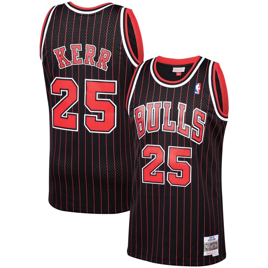 Chicago Bulls Steve Kerr Mitchell & Ness Black 1995-96 Hardwood ...