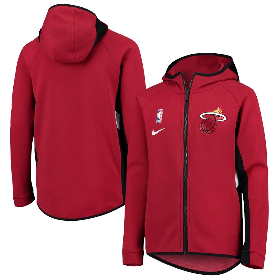 Miami Heat Nike Red Team Logo Showtime Raglan Performance Full-Zip ...