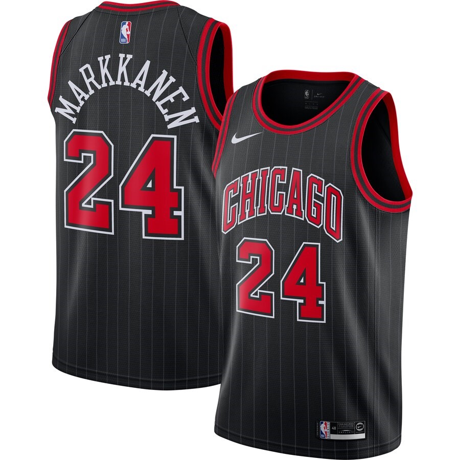 Chicago Bulls Lauri Markkanen Nike Black Finished Swingman Jersey ...