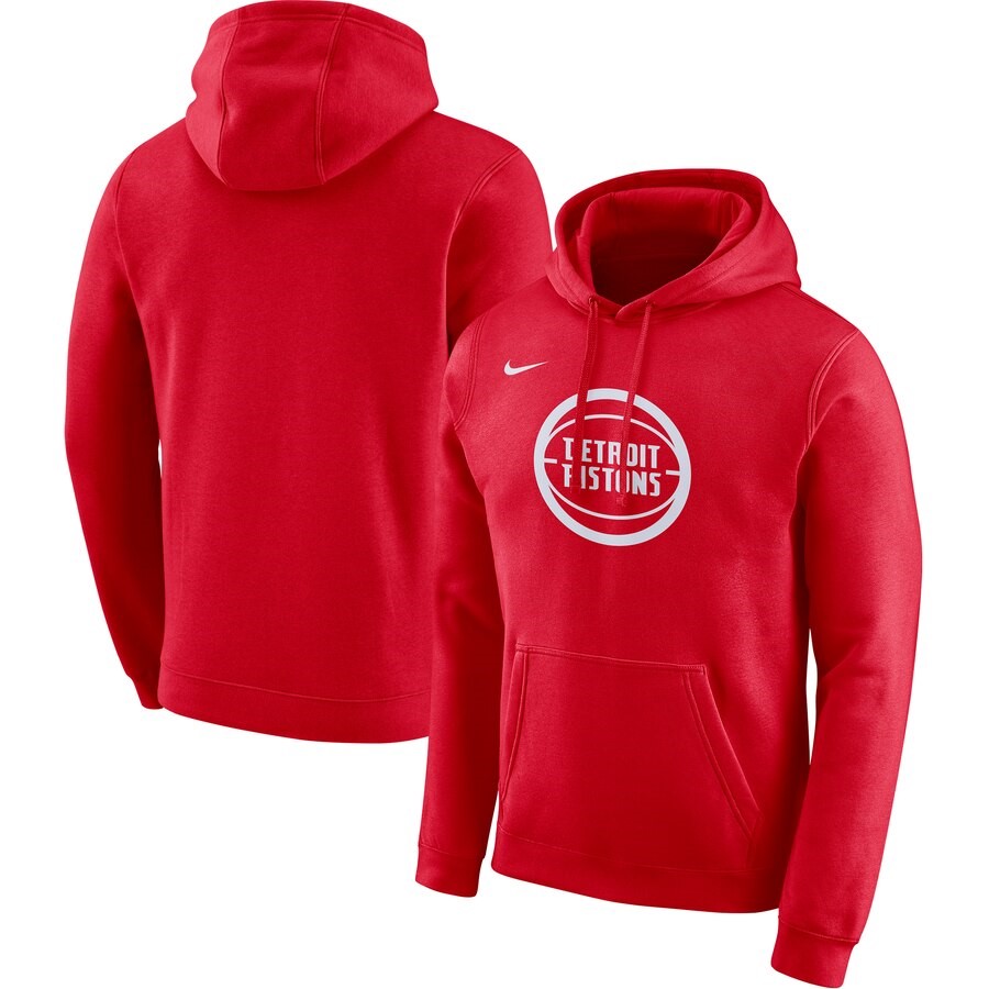 Detroit Pistons Nike Red 2019/20 City Edition Club Pullover Hoodie ...