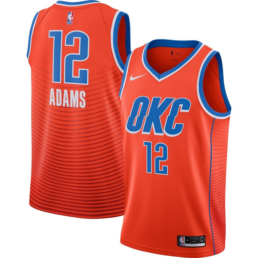 Oklahoma City Thunder Steven Adams Nike Orange Finished Swingman Jersey ...