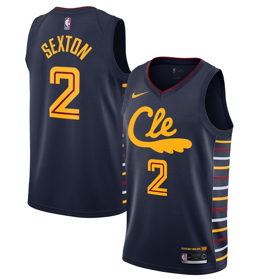 Nike Collin Sexton Navy Cleveland Cavaliers 2019/20 Finished Swingman ...