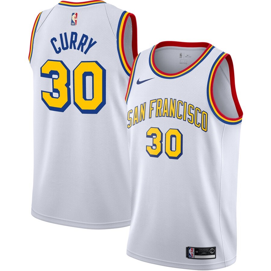 Golden State Warriors Stephen Curry Nike White Hardwood Classics ...