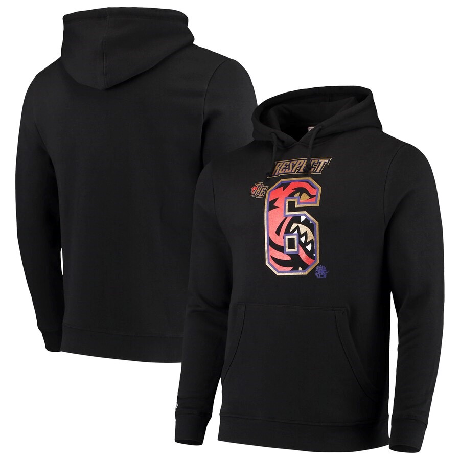 Toronto Raptors Mitchell & Ness Black Respect Pullover Hoodie - Maillot ...