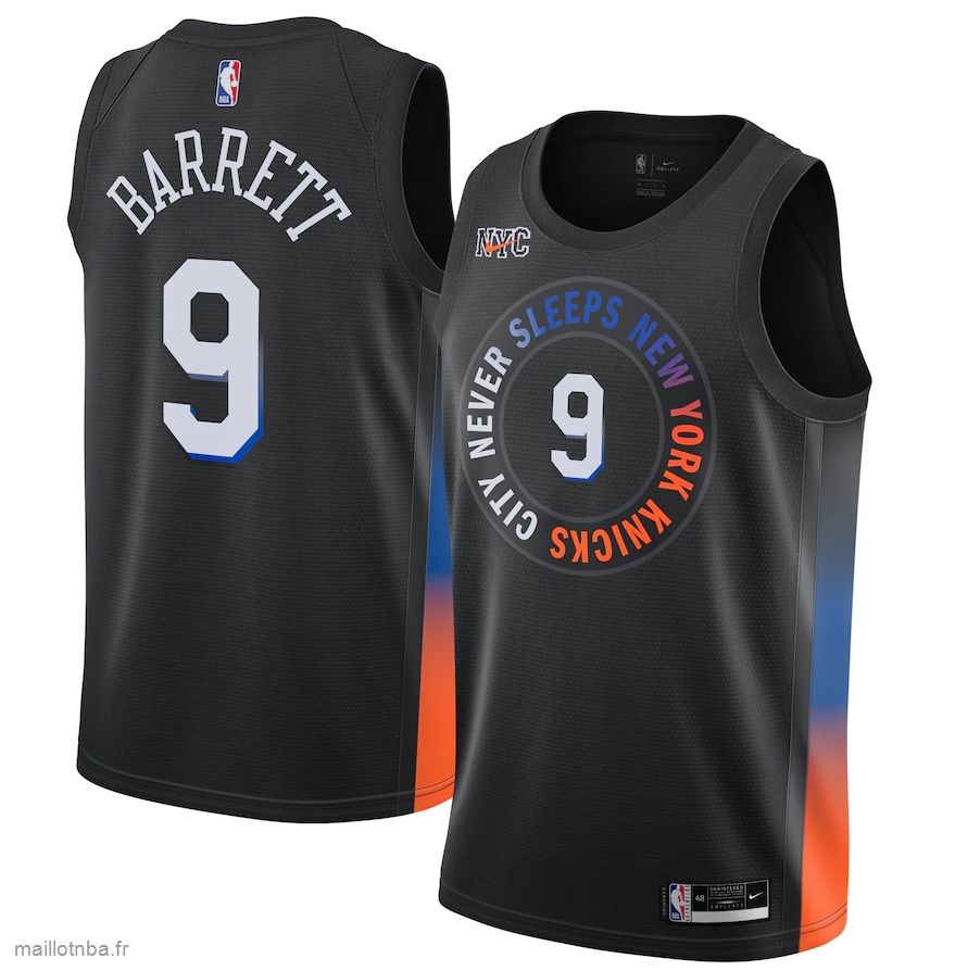 Maillot New York Knicks RJ Barrett Nike Black 2020/21 Swingman Player ...