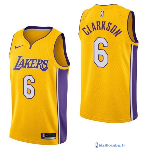 Maillot NBA Pas Cher Los Angeles Lakers Jordan Clarkson 6 Jaune Icon ...