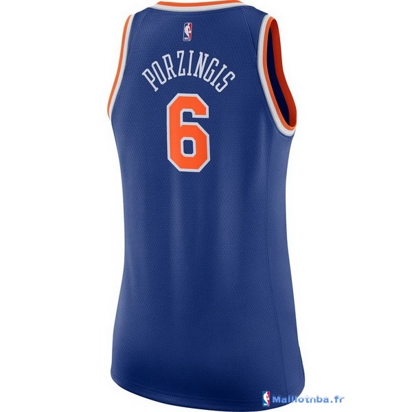 Maillot NBA Pas Cher New York Knicks Femme Kristaps Porzingis 6 Bleu ...
