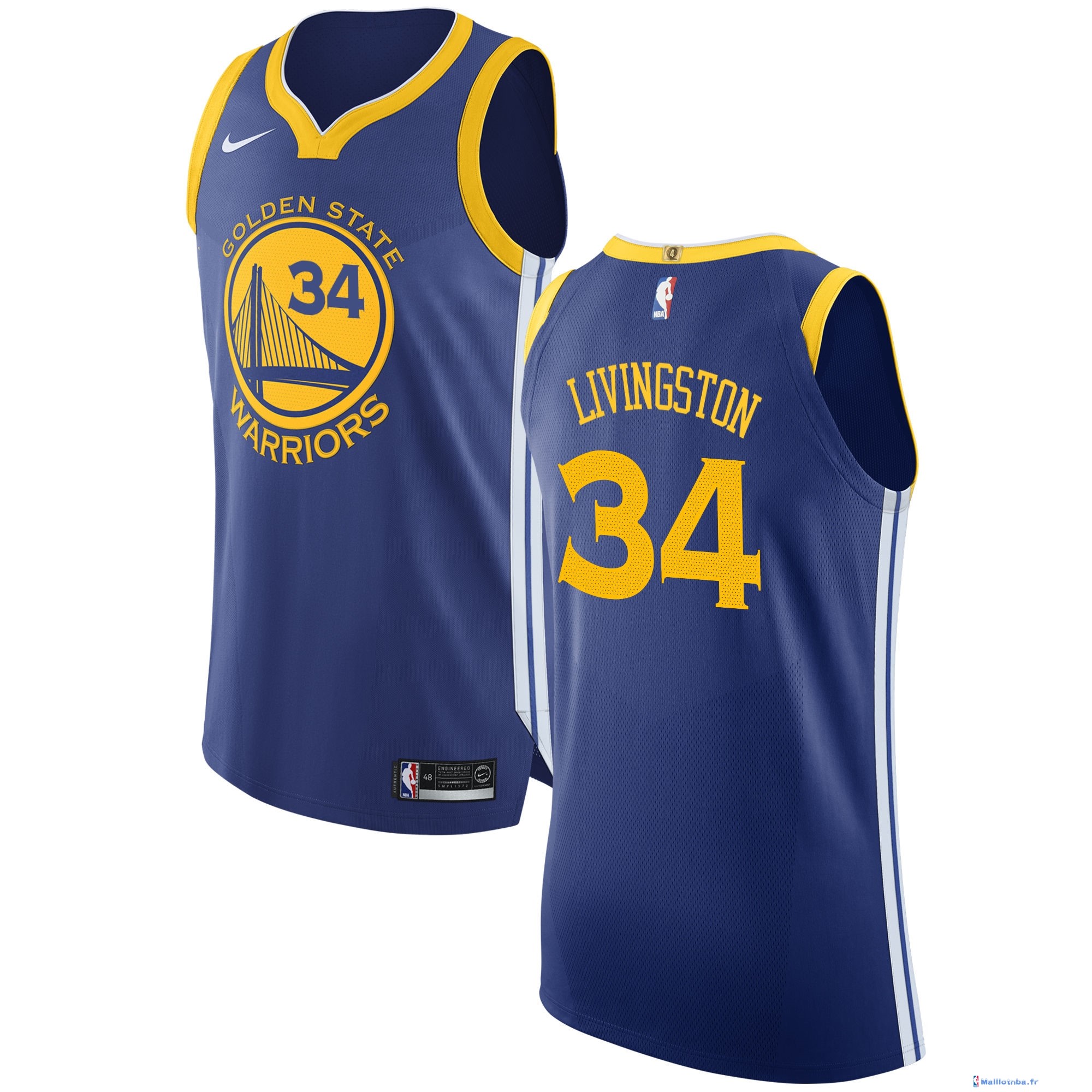 Maillot Nba Pas Cher Golden State Warriors Shaun Livingston 34 Bleu 