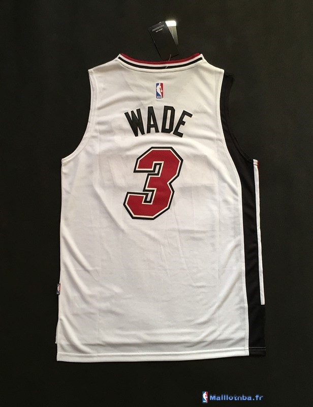 Maillot NBA Pas Cher Miami Heat Dwyane Wade 3 Retro Blanc - Maillot ...