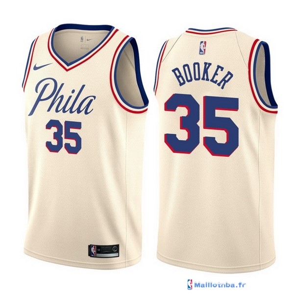 Maillot NBA Pas Cher Philadelphia Sixers Trevor Booker 35 Nike Crema ...