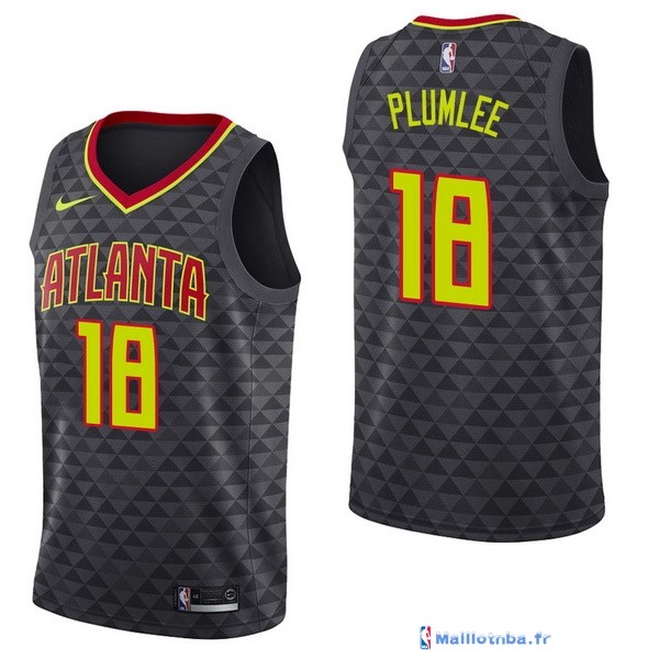 Maillot NBA Pas Cher Atlanta Hawks Miles Plumlee 18 Noir Icon 2017/18 ...