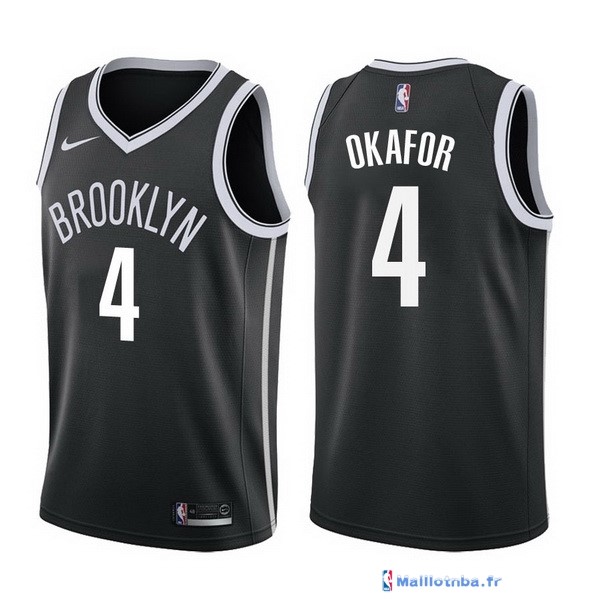 Maillot NBA Pas Cher Brooklyn Nets Jahlil Okafor 4 Noir Icon 2017/18 ...