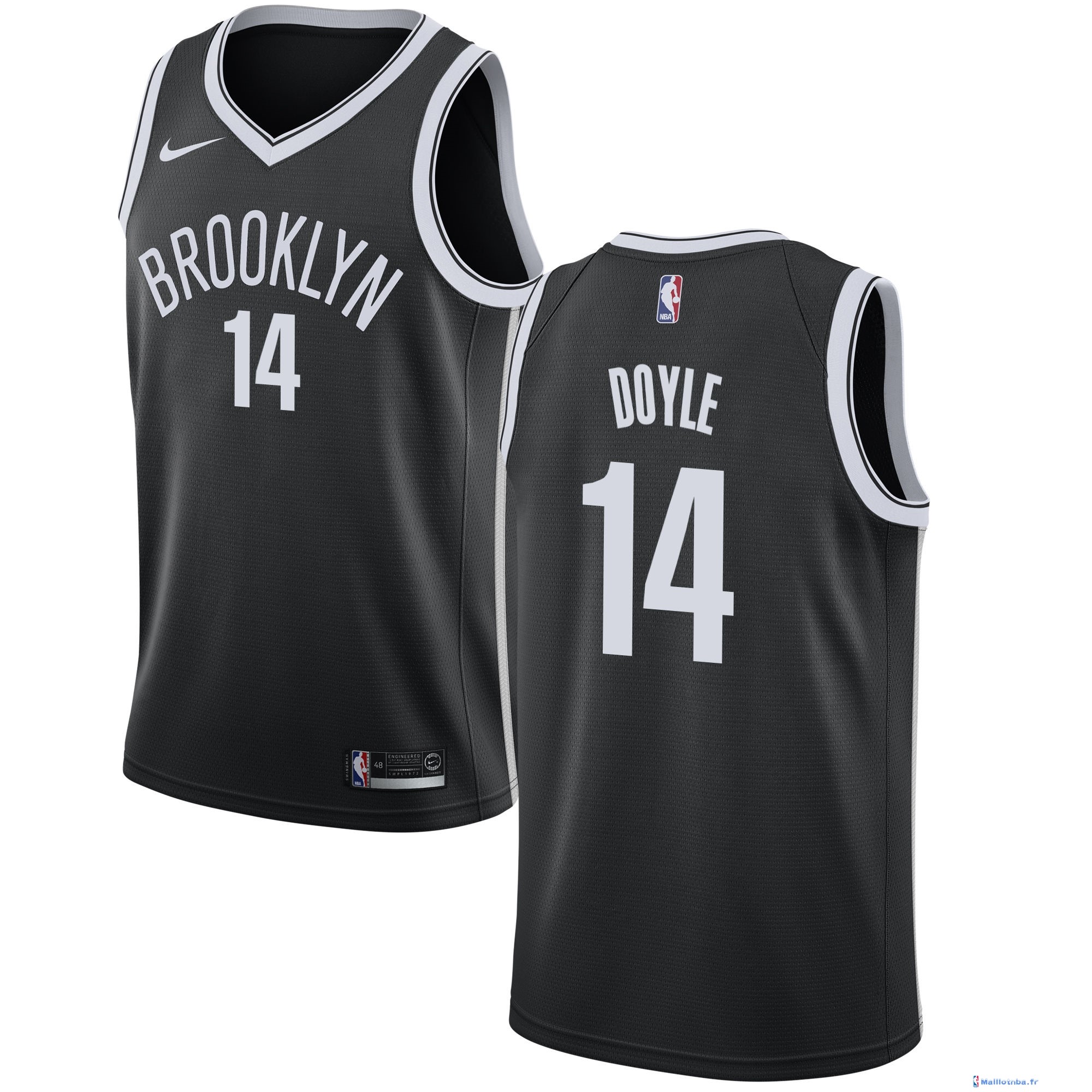 Maillot NBA Pas Cher Brooklyn Nets Milton Doyle 14 Noir Icon 2017/18 ...